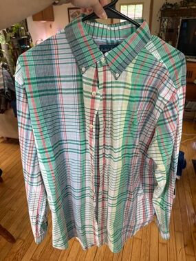Ralph Lauren Multicolor Green & Red Plaid Button-Down Shirt